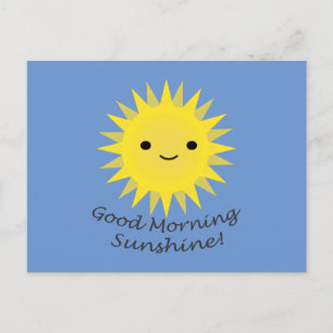 Postal Festiva Buenos días sol brillante lindo Kawaii