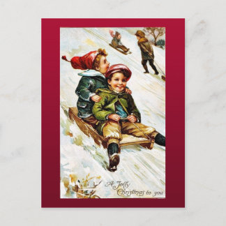 Postal Festiva Buenos Navidades viejos