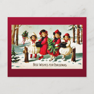 Postal Festiva Buenos Navidades viejos