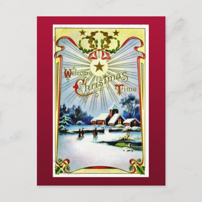 Postal Festiva Buenos Navidades viejos (Anverso)