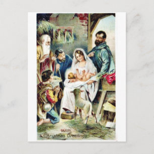 Postal Festiva Buenos Navidades viejos