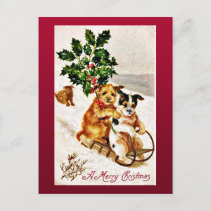 Postal Festiva Buenos Navidades viejos