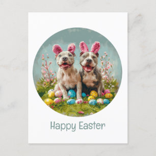 Postal Festiva Bulldoges felices de Pascua