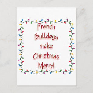 Postal Festiva Bulldoges franceses hacen que los Navidades se enf
