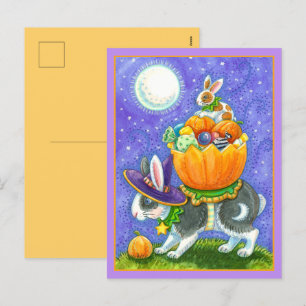 POSTAL FESTIVA BUNNIES DE HALLOWEB ATACADOS, CORN DE CANDIDATO, C
