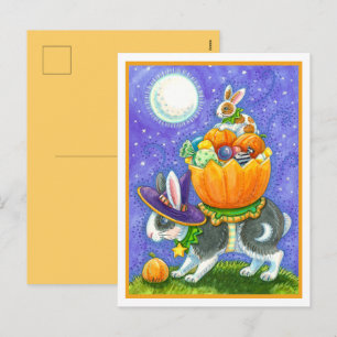 POSTAL FESTIVA BUNNIES DE HALLOWEB ATACADOS, CORN DE CANDIDATO, C