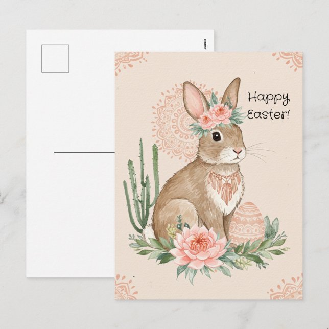 Postal Festiva Bunny cristiano de Pascua - Postcard (Anverso / Reverso)