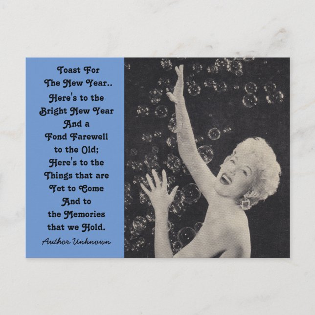 Postal Festiva Burbujas de champán del Fiesta de la tostada de Añ (Anverso)