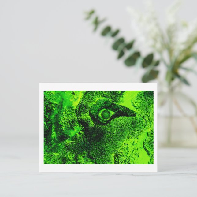 Postal Festiva buscando verde (Anverso de pie)