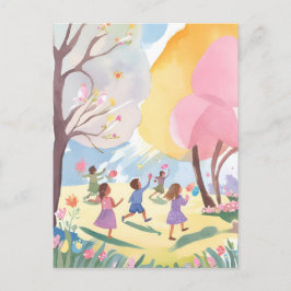 Postal Festiva Búsqueda de huevo de Pascua pastel Floral Hecho a 