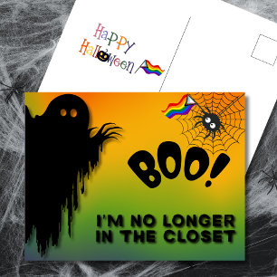 Postal Festiva ¡Buu! Ya no estoy en el armario Orgullo Halloween