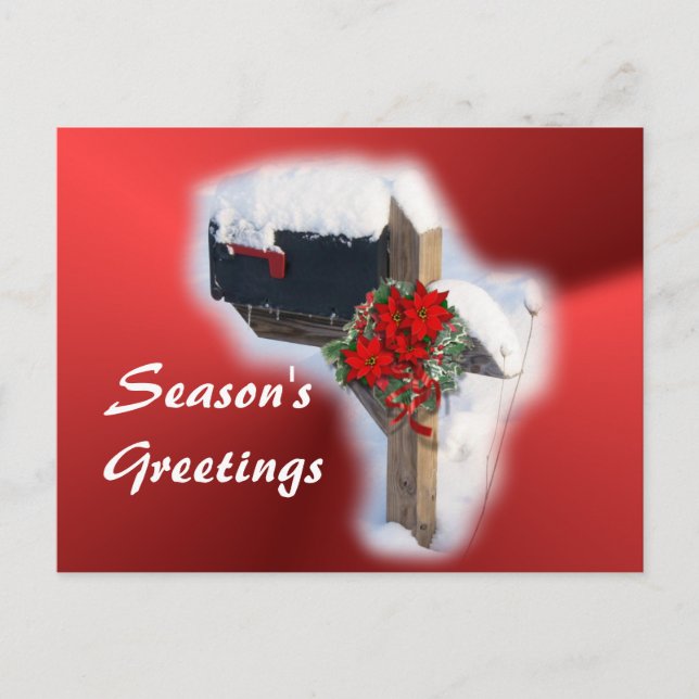 Postal Festiva Buzón de correo de Navidades Snowy - personalizar (Anverso)