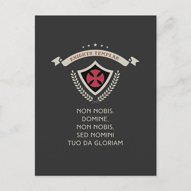 Postal Festiva Caballeros templarios ✙ ✙ luchador cristiano (Anverso)