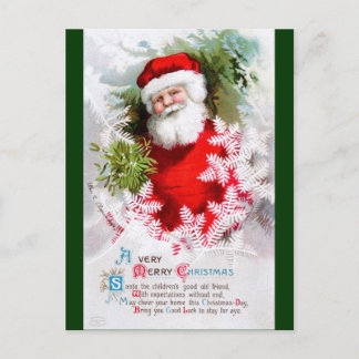 Postal Festiva Caballo: Santa Claus con Mistletoe