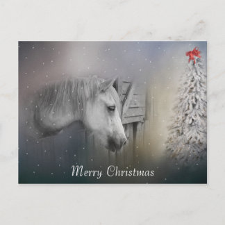Postal Festiva Caballos: Amantes de caballos y Navidades de invie