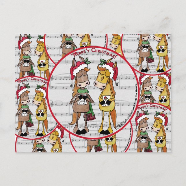 Postal Festiva Caballos de carga - Navidades 'Mare'y (Anverso)