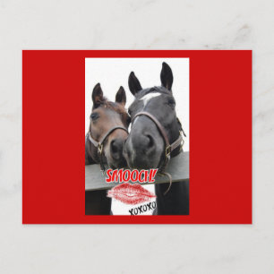 Postal Festiva Caballos el día de San Valentín