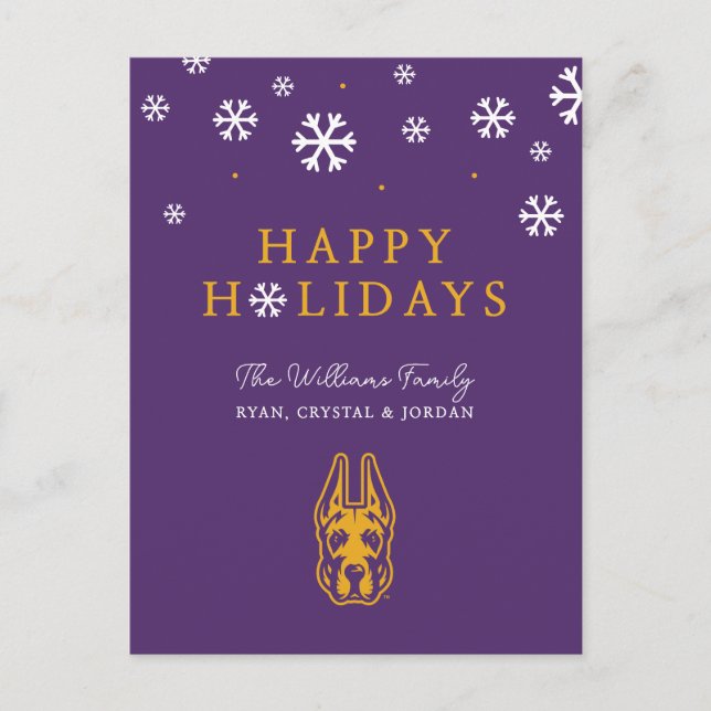 Postal Festiva Cabeza de mascota Great Dane de la Universidad de  (Anverso)