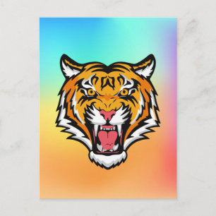 Postal Festiva Cabeza de tigre ruidosa-25818