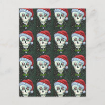 CABEZA MUERTA SANTA SKULL, NAVIDADES SKELETON HUMO