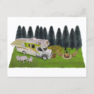 Postal Festiva Cabina Chalet en el bosque