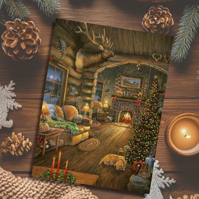 Postal Festiva Cabina de Navidades de Vintage Country (Subido por el creador)