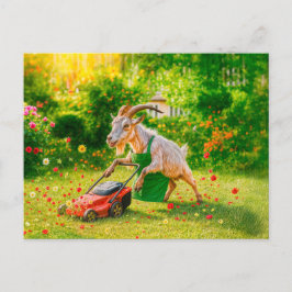 Postal Festiva Cabra destruye jardín con cortadora de césped