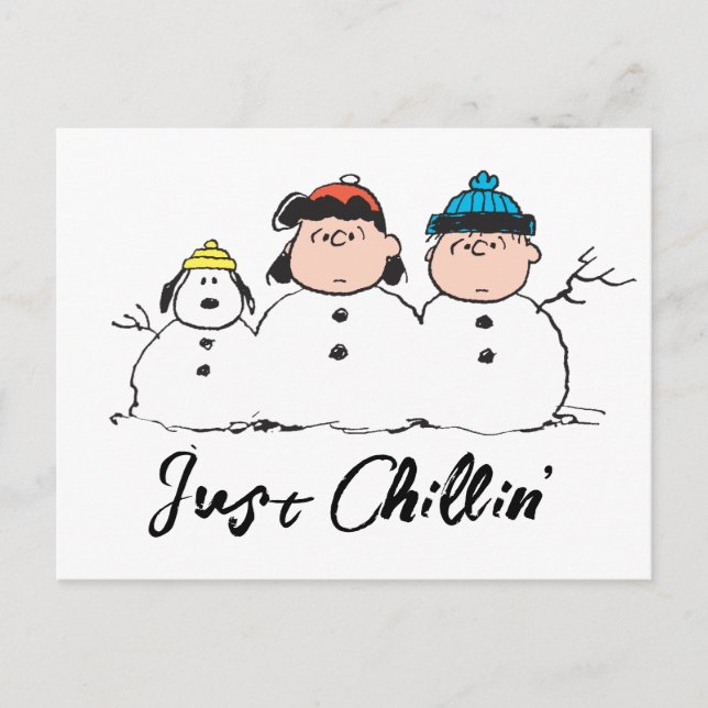 Postal Festiva Cacahuetes | 3 Persona Snowman (Anverso)