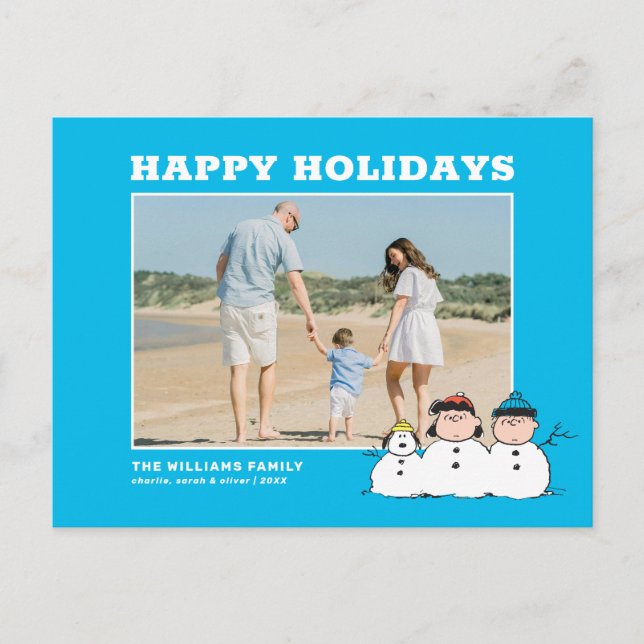 Postal Festiva Cacahuetes | 3 Persona Snowman (Anverso)