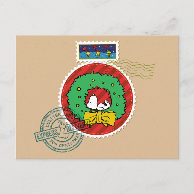 Postal Festiva Cacahuetes | Estampilla de rehenes de Navidades no (Anverso)