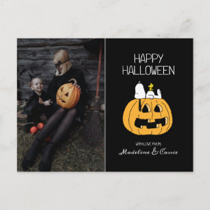 Postal Festiva Cacahuetes Feliz Snoopy de Halloween y Jack O' L