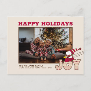 Postal Festiva Cacahuetes   La alegría del trineo de Snoopy y Woo