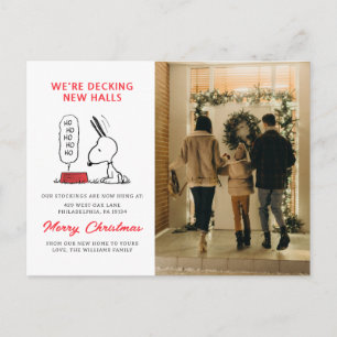 Postal Festiva Cacahuetes   Plato de comida Snoopy Ho Ho Ho