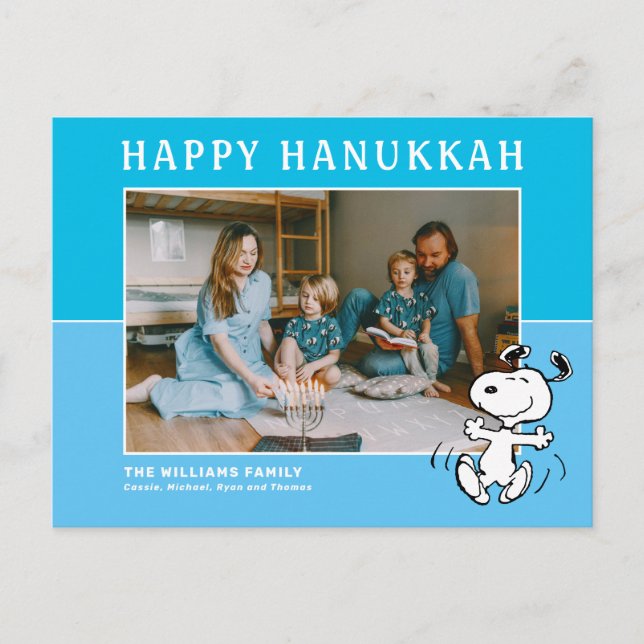 Postal Festiva Cacahuetes | Snoopy Happy Hanukkah (Anverso)