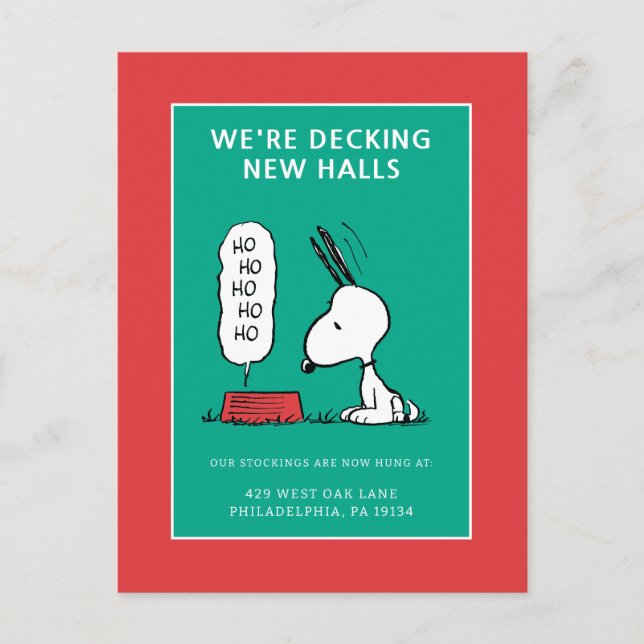 Postal Festiva Cacahuetes | Snoopy Ho Ho Ho Comedero (Anverso)
