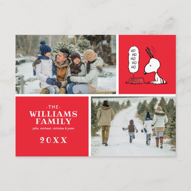 Postal Festiva Cacahuetes | Snoopy Ho Ho Ho Ho Ho Food Dish (Anverso)