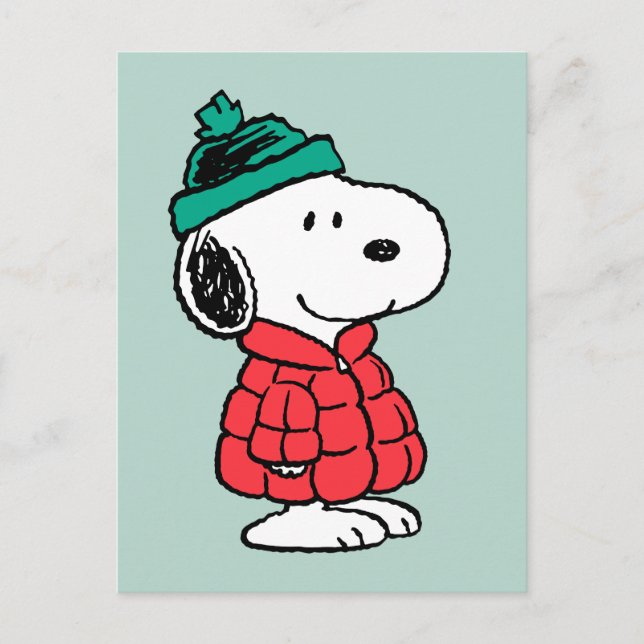 Postal Festiva Cacahuetes | Snoopy Winter Coat & Gorra (Anverso)