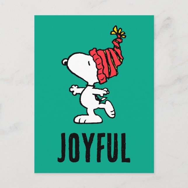 Postal Festiva Cacahuetes | Snoopy Winter Merry Christmas (Anverso)