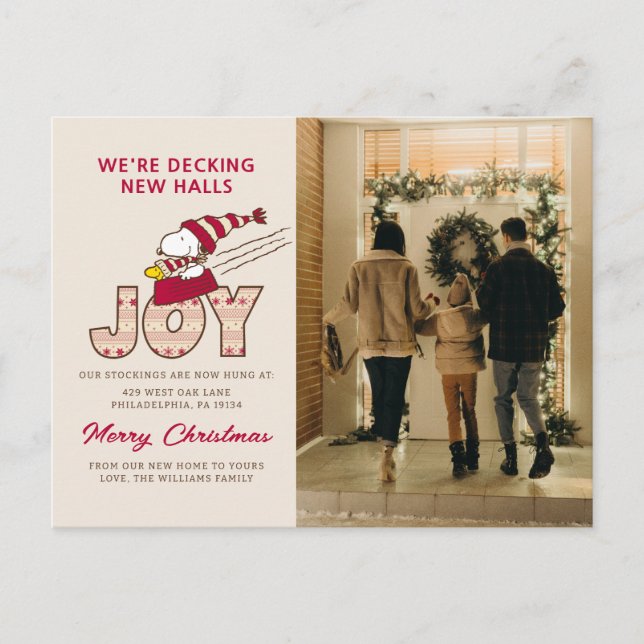 Postal Festiva Cacahuetes | Snoopy & Woodstock Joy Sled Ride (Anverso)