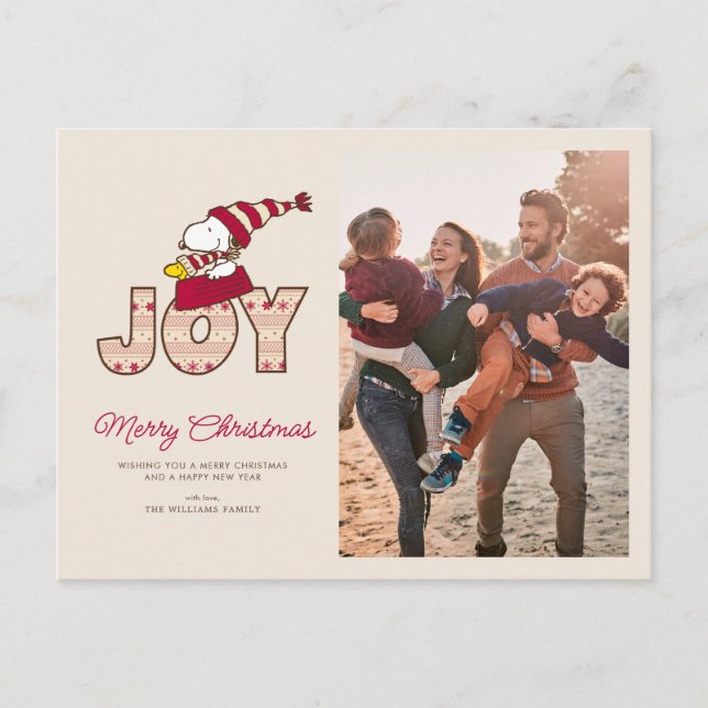 Postal Festiva Cacahuetes | Snoopy & Woodstock Joy Sled Ride (Anverso)