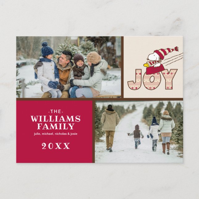 Postal Festiva Cacahuetes | Snoopy & Woodstock Joy Sled Ride (Anverso)