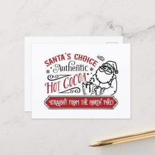 Postal Festiva Cacao caliente de la elección de Santa