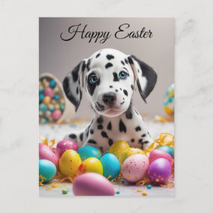 Postal Festiva cachorro feliz de Pascua