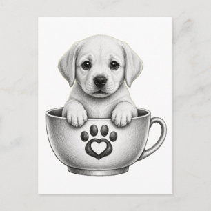 Postal Festiva cachorro Labrador Retriever de taza de té