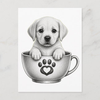 Postal Festiva cachorro Labrador Retriever de taza de té