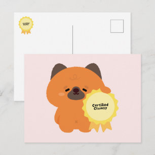 Postal Festiva Cachorro Pastor Alemán Torpe Certificado