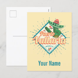 Postal Festiva Cactus de baile de Puerto Vallarta Jalisco México