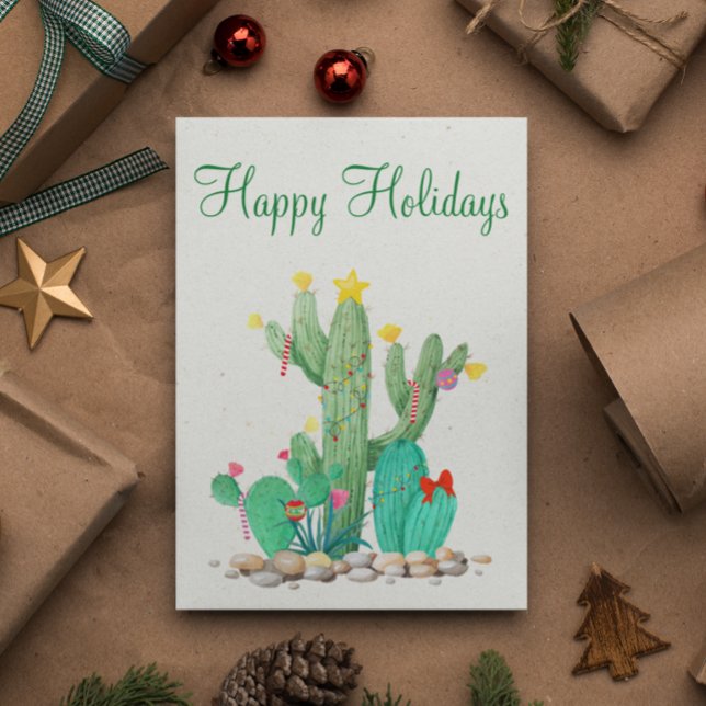Postal Festiva Cactus del Desierto de Felices Fiestas (Subido por el creador)