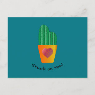 Postal Festiva Cactus Divertido Atascado En Ti