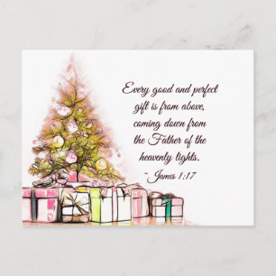 Postal Festiva Cada regalo bueno y perfecto James 1:17, Navidades